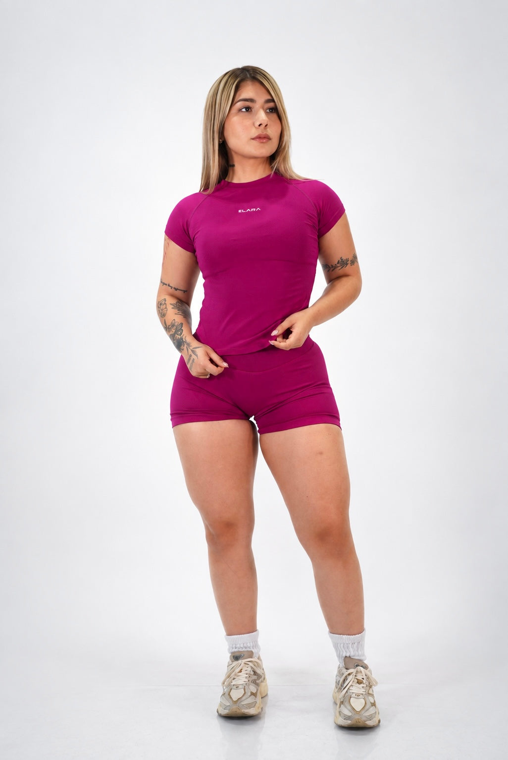 Sculpt Short Sleeve Top Berry