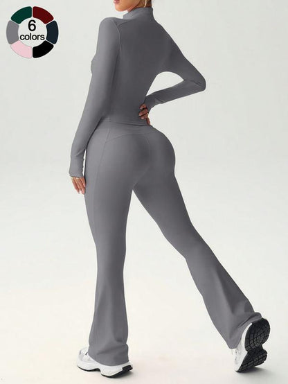 Women'S High Elasticity Yoga Set, Skin-Friendly Fabric, Slimming Neckline, High Waist Butt Lifting, Multi-Color Options, Gym Workout Running